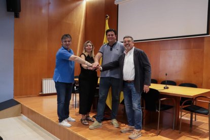 De izquierda a derecha, Ramon Folguera, Beatriz Aguado, Josep Maria Gras y Miquel Gensana.