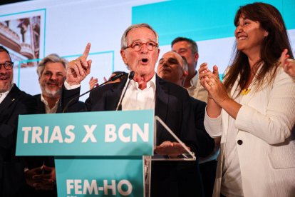 Xavier Trias tras su victoria en las elecciones del 28 de mayo.