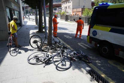 Imagen del lugar en el que ocurrió el atropello mortal de los ciclistas en Castellbisbal.