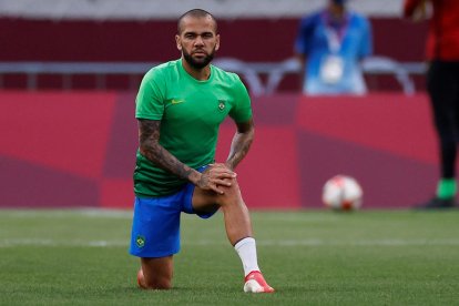 Dani Alves, en una imagen de archivo durante un entrenamiento.