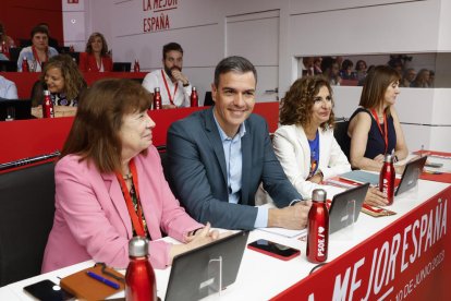 Pedro Sánchez, ahir, en la reunió del comitè federal del PSOE.