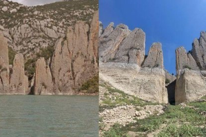 Vista de Finestres desde una embarcación en 2015. El mismo lugar el pasado domingo