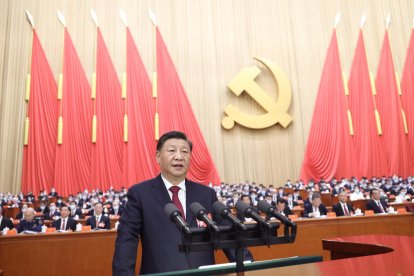 El presidente chino, Xi Jinping, durante su intervención en el Congreso Nacional del Partido Comunista.