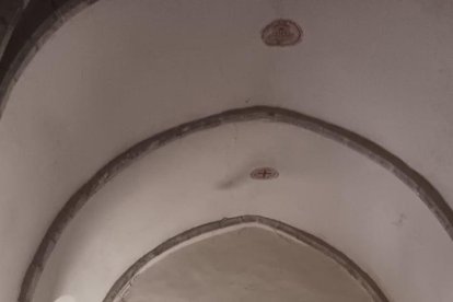 Las obras de restauración en el interior de Sant Joan.