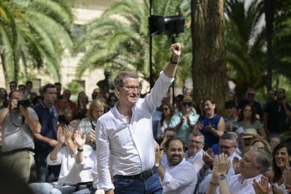 Feijóo va ser ahir en un acte de campanya a Badajoz.