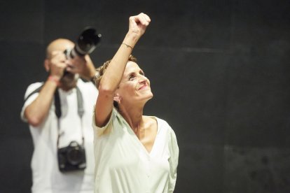 La socialista María Chivite ayer en el Parlamento de Navarra.