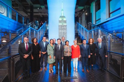 Aragonès en una recepción de líderes en el Empire State.