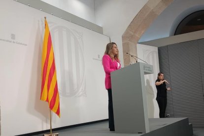 La portaveu del Govern, Patrícia Plaja, en roda de premsa posterior al Consell Executiu.