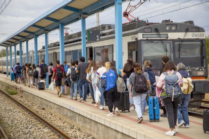 El tren accidentat el passat dia 7 a Puigverd de Lleida.