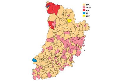 El PP i la CUP, els colors discordants del mapa de Lleida