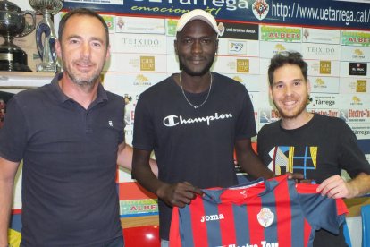 El nou fitxatge, durant la presentació com a blaugrana.