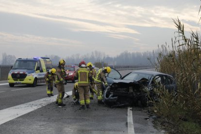 Estat en el qual va quedar el vehicle en què dos persones van resultar ferides.