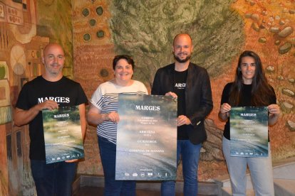 Els organitzadors del Marges, amb Estefania Rufach i Jordi Verdú, ahir en la presentació.