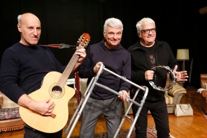 Els actors de Tricicle, Joan Gràcia, Carles Sans i Paco Mir.