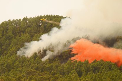 La virulència de les flames ha obligat al tall total d’accessos al Teide.