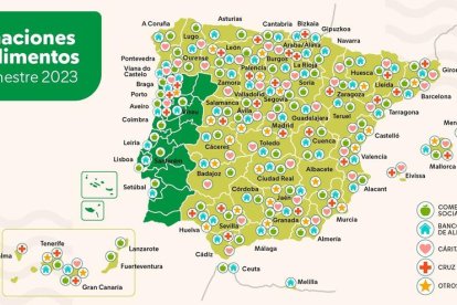 Mapa de donacions d'aliments de Mercadona.