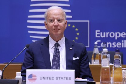 El president dels Estats Units, Joe Biden, participa en una reunió del Consell Europeu