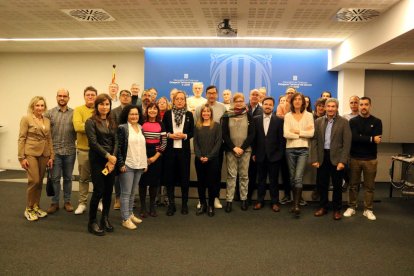 Representantes de la Generalitat y medios leridanos en la recepción anual de la delegación de Lleida.