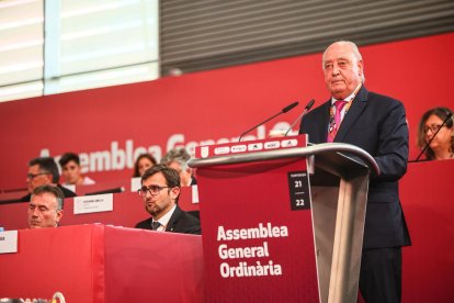 El presidente de la FCF, Joan Soteras, ayer durante su intervención.