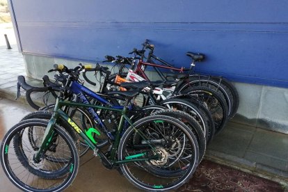 Las bicicletas recuperadas por los mossos.