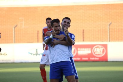 Genís Soldevila celebra el único gol del partido.