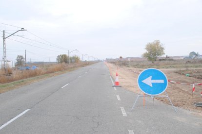 La construcció del carril bici.