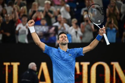 Djokovic, ahir després de superar Roberto Carballés.