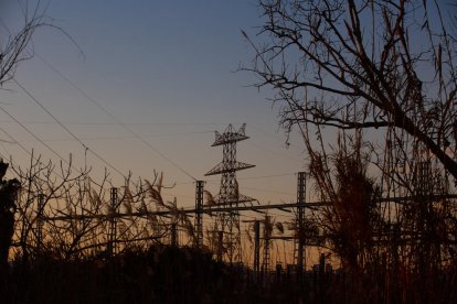 Un poste eléctrico en Barcelona.