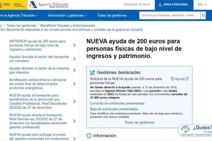 El web de l'Agència Tributària