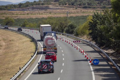 Imatge del carril que ahir al migdia estava tancat en sentit Montblanc.