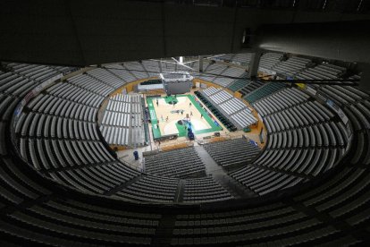 Vista del Palau d’Esports de Badalona on es disputarà la Copa.