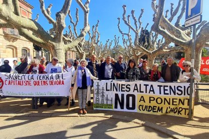 Manifestació davant del Parlament contra línies de molt alta tensió