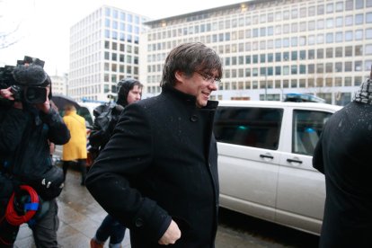 El expresident Carles Puigdemont en Bruselas el pasado mes de febrero.