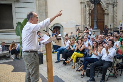 Jordi Turull, ahir durant la seua intervenció en l’acte de Junts per Catalunya a Lleida.