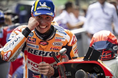 Marc Márquez mostra satisfacció a la conclusió de l’última cronometrada a Sepang.