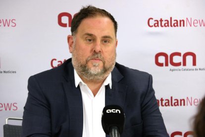 El presidente de ERC, Oriol Junqueras, ayer durante una entrevista.