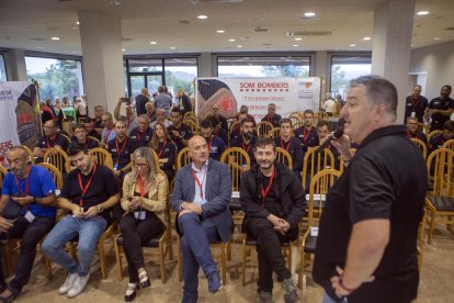 Josep Maria Alcalà, president d’Asbovoca, ahir al congrés celebrat a Agramunt.