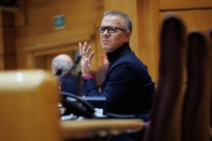 El presidente del Senado, Ander Gil, ayer durante el pleno en la Cámara Alta. 