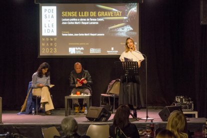 Raquel Lanseros, Joan-Carles Martí i Teresa Colom.