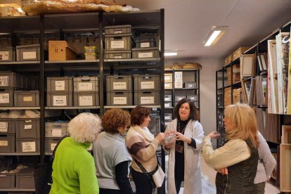 Una de las visitas a los almacenes del Museu de la Noguera.