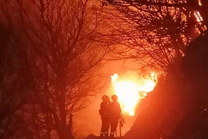 Una imatge de l'incendi forestal a Canejan.