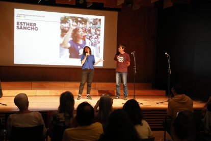 Esther Sancho i Ruben Cobo, ahir a l’acte central de la CUP.