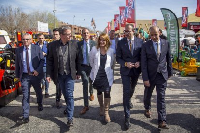 Mas amb el subdelegat, José Crespín; Marc Solsona; el director de la Fira, Xavier Roure; i Joan Talarn.