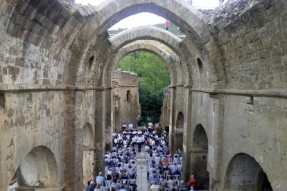 Uno de los actos celebrados en la iglesia del monasterio de Guarter, en La Baronia de Rialb.