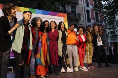 L’alcaldessa i candidata a la reelecció, ahir a Barcelona.