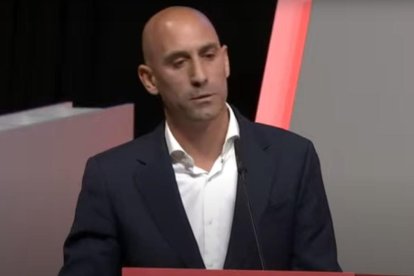 Luis Rubiales durant la seua intervenció.