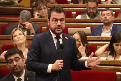 Pere Aragonès, al Parlament el 20 de juliol passat.