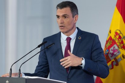 El president del Govern espanyol, Pedro Sánchez, compareix en roda de premsa aquest dimarts després de l'últim Consell de Ministres.