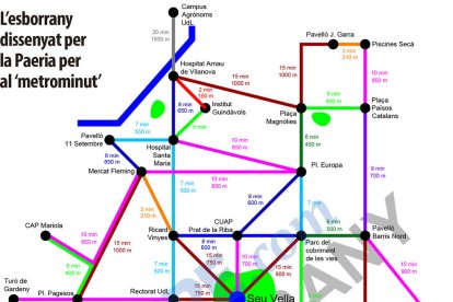 Mapa per anar a peu per la ciutat de Lleida