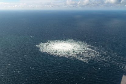 El lloc de la fuita de gas s’aprecia en aquesta imatge aèria.